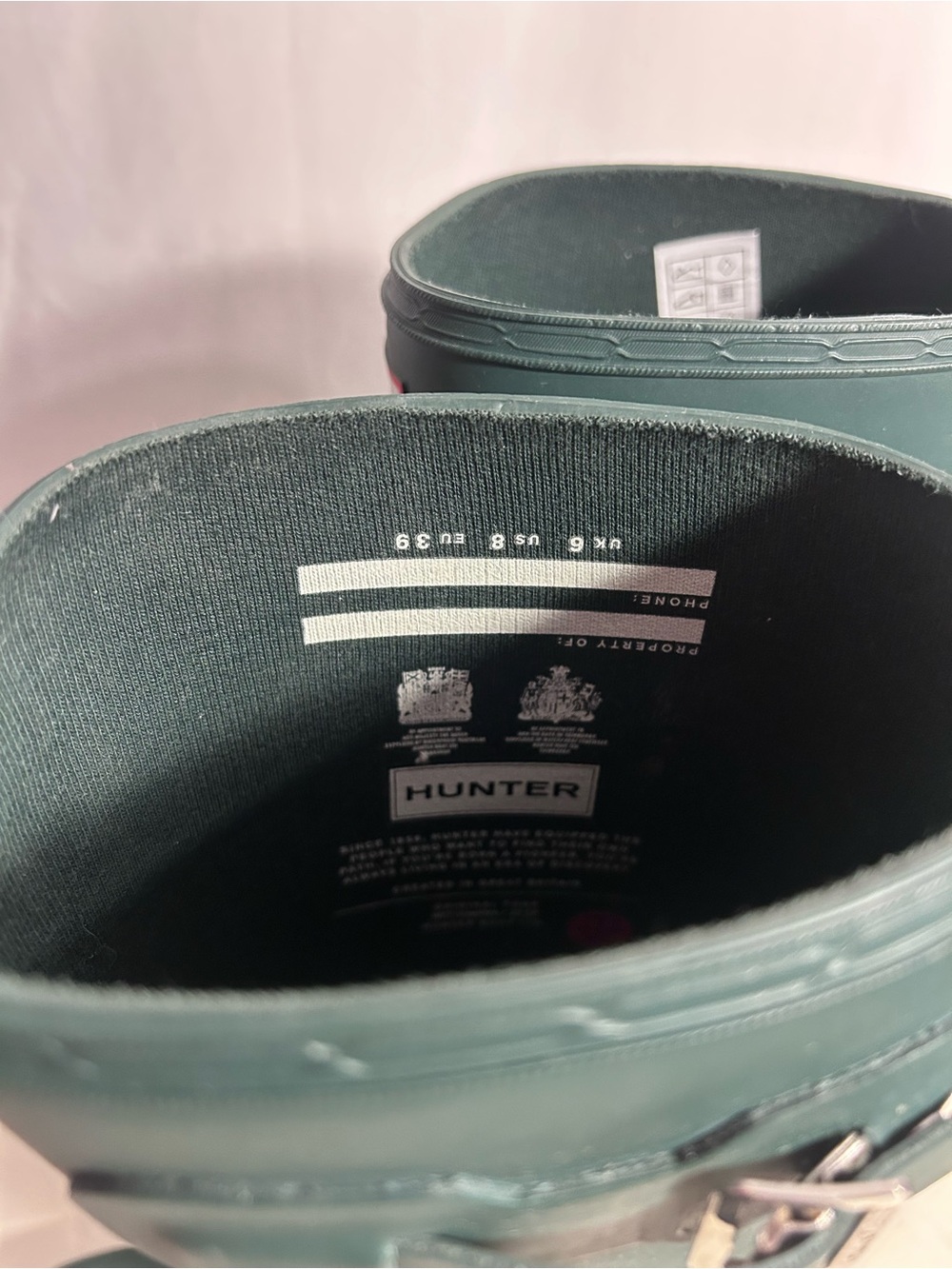 Hunter Tall Green Matte Rubber Rain Boots - Picture 5 of 5